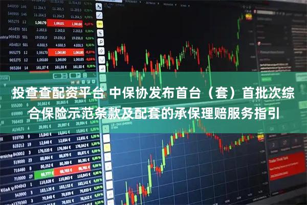 投查查配资平台 中保协发布首台（套）首批次综合保险示范条款及配套的承保理赔服务指引